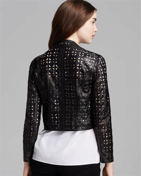 Jacket in perforated leather 